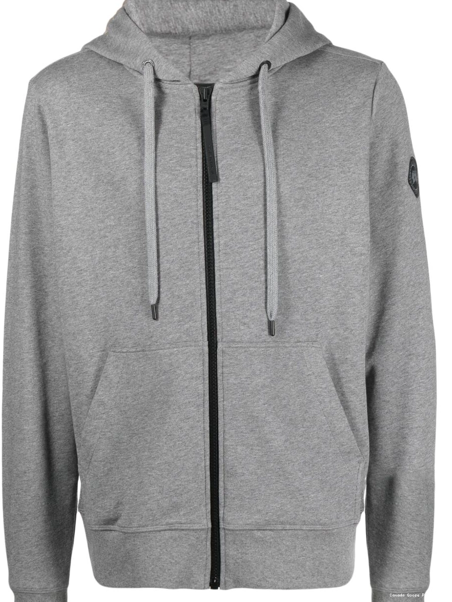 Affordable Goose zipped cotton hoodie Canada Men 0311